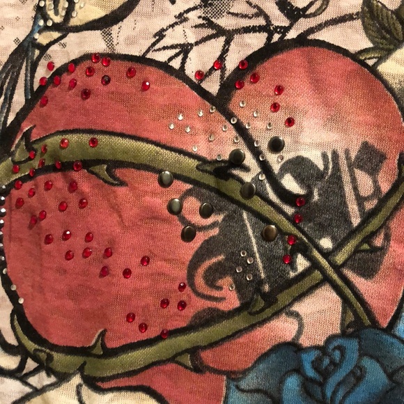 HTF RARE NWOT AXR XZAVIER Top. Lots of Rhinestones. Very detailed design. Bling - Picture 13 of 14